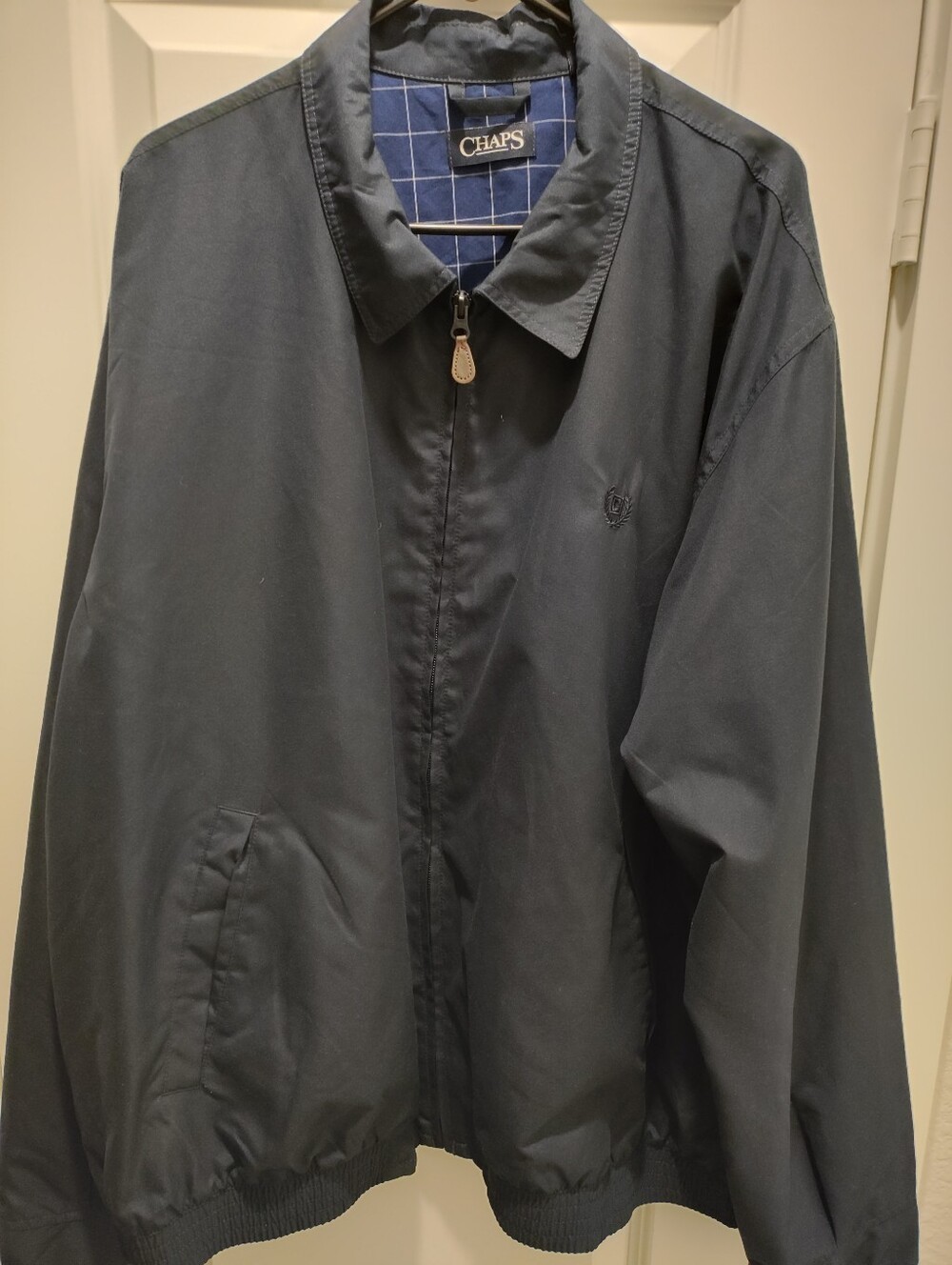 Chaps Navy Blue Zip-Up Bomber Jacket